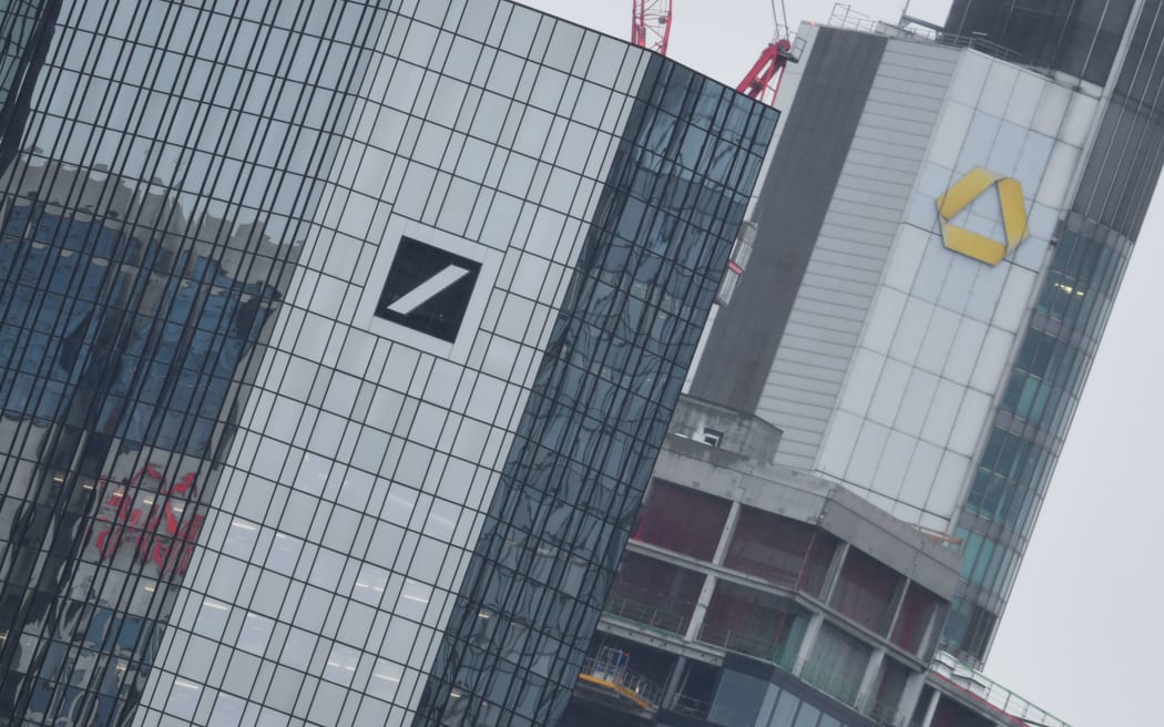 Deutsche Bank (left) and Commerzbank (right) headquarters in Frankfurt.