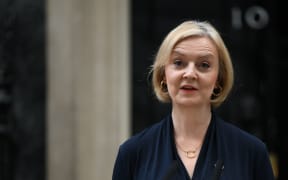 Britain's Prime Minister Liz Truss delivers a resignation speech outside of 10 Downing Street in central London on 20 October 2022.