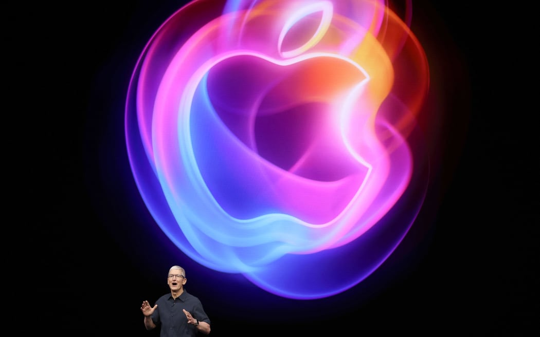 CUPERTINO, CALIFORNIA - SEPTEMBER 09: Apple CEO Tim Cook delivers remarks before the start of an Apple event at Apple headquarters on September 09, 2024 in Cupertino, California. Apple held an event to showcase the new iPhone 16, Airpods and Apple Watch models.   Justin Sullivan/Getty Images/AFP (Photo by JUSTIN SULLIVAN / GETTY IMAGES NORTH AMERICA / Getty Images via AFP)