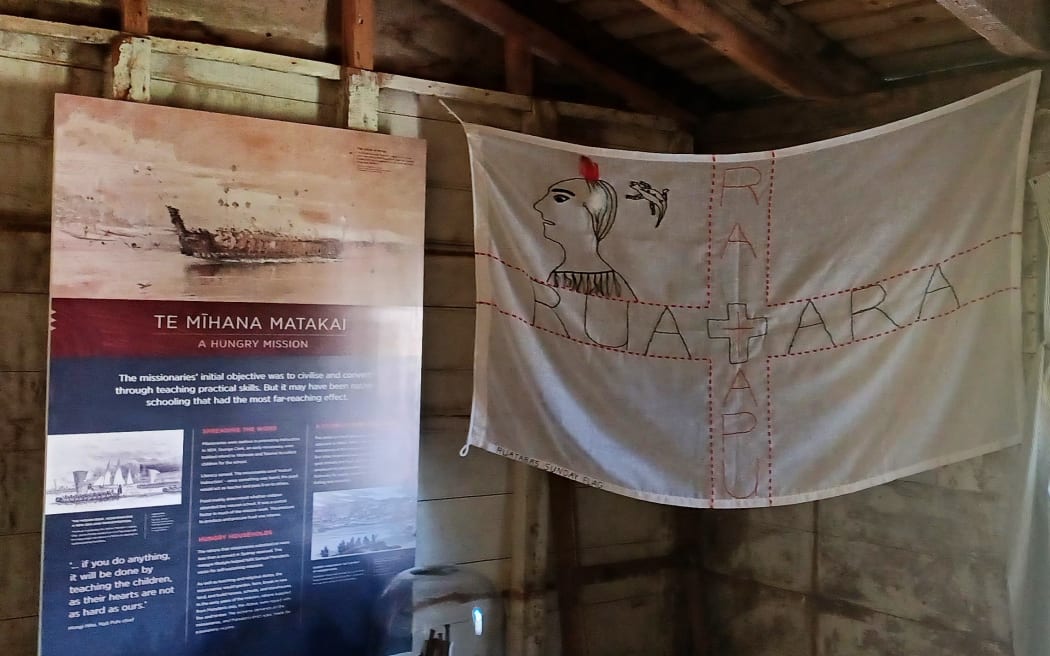 Ruatara Flag by Maureen lander at Kerikeri Mission House