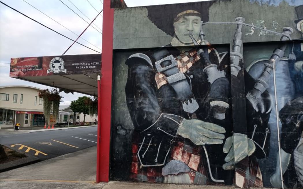 Downtown Waipu, celebrating Scottish history.