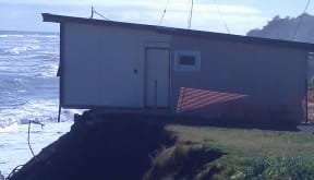 A holiday home at Mokau that has to be removed.