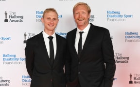 Hamish Bond and Eric Murray on the red carpet at the 54th Halberg Awards in support of the Halberg Disability Sport Foundation in 2017.