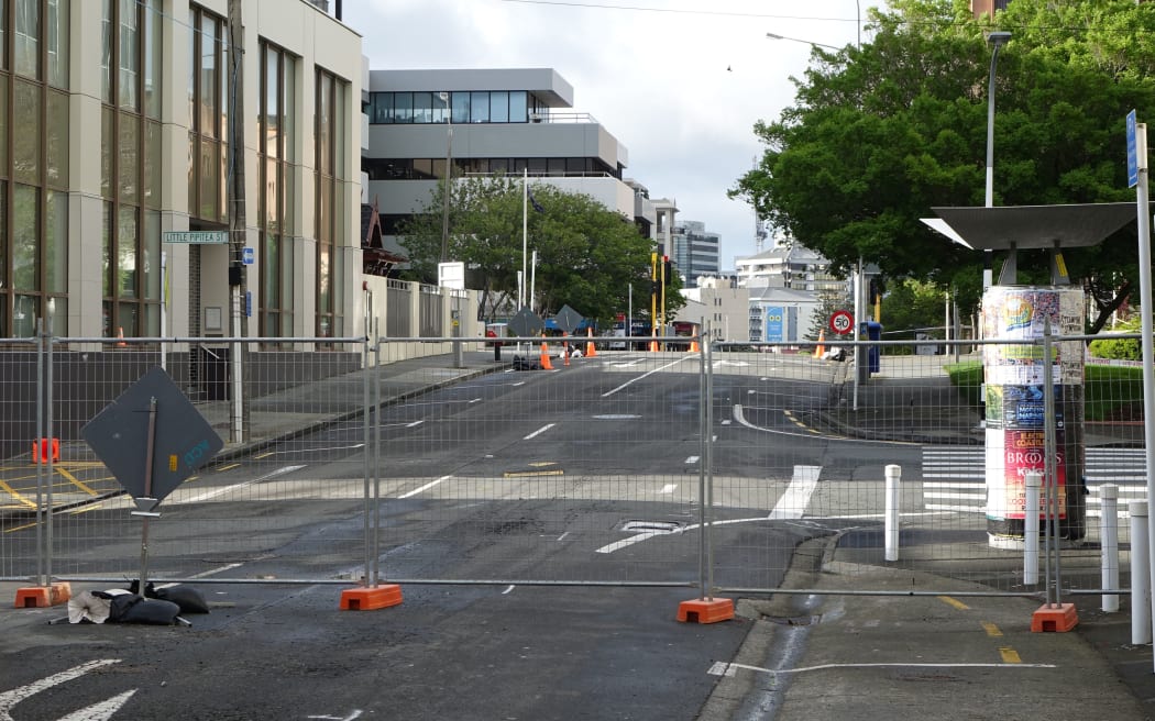 The cordon around quake-damaged Wellington buildings