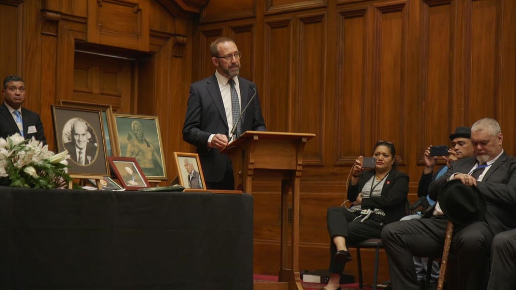 Treaty Negotiations Minister Andrew Little at the Pare Hauraki Collective Settlement signing.