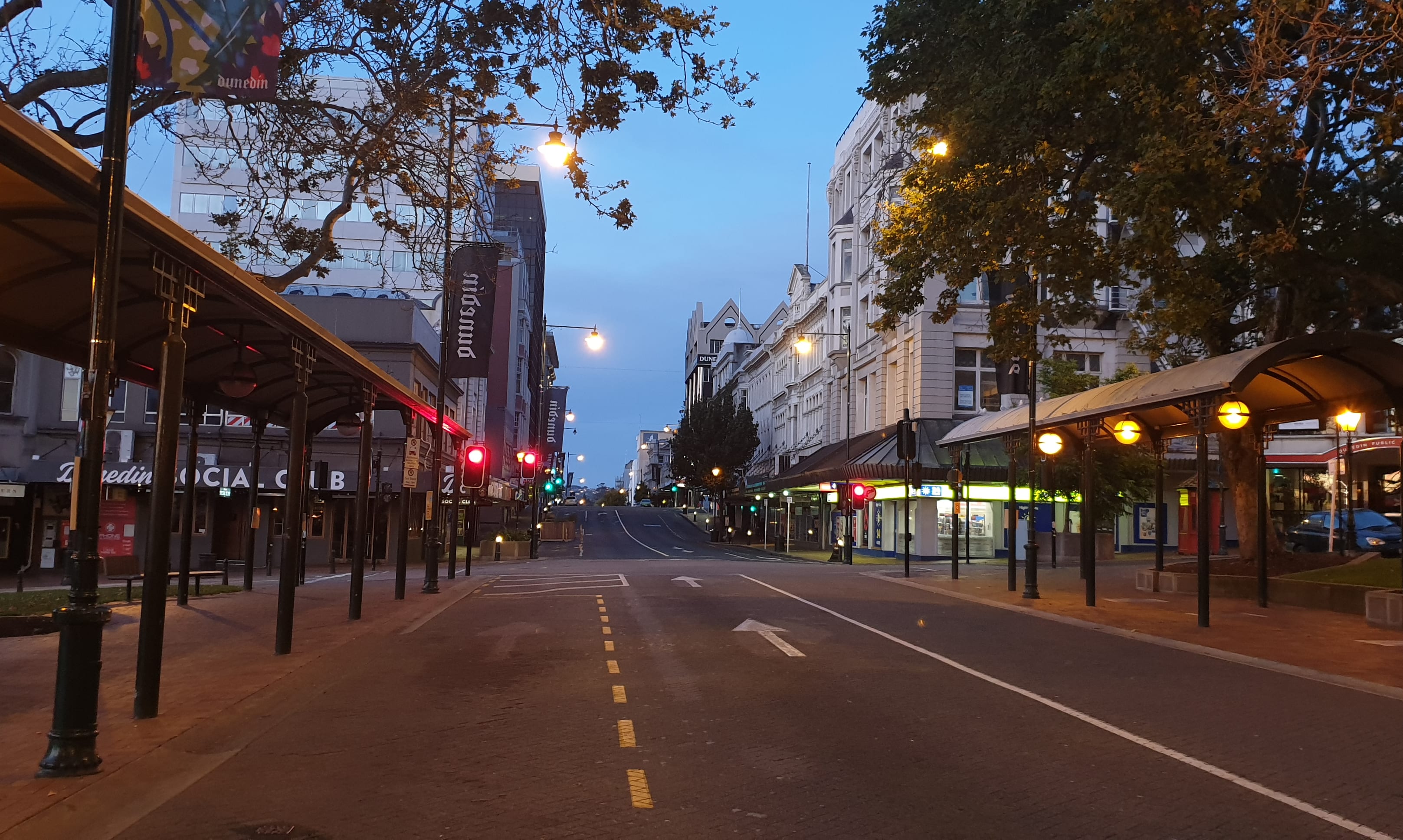 Dunedin on the morning of 26 March, the first day of the Covid-19 nationwide lockdown