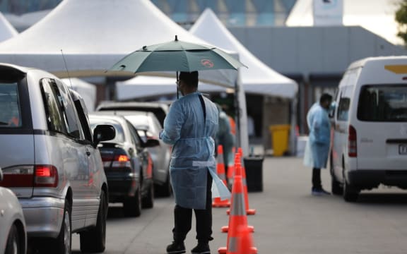 Ōtara testing centre on Wednesday morning.