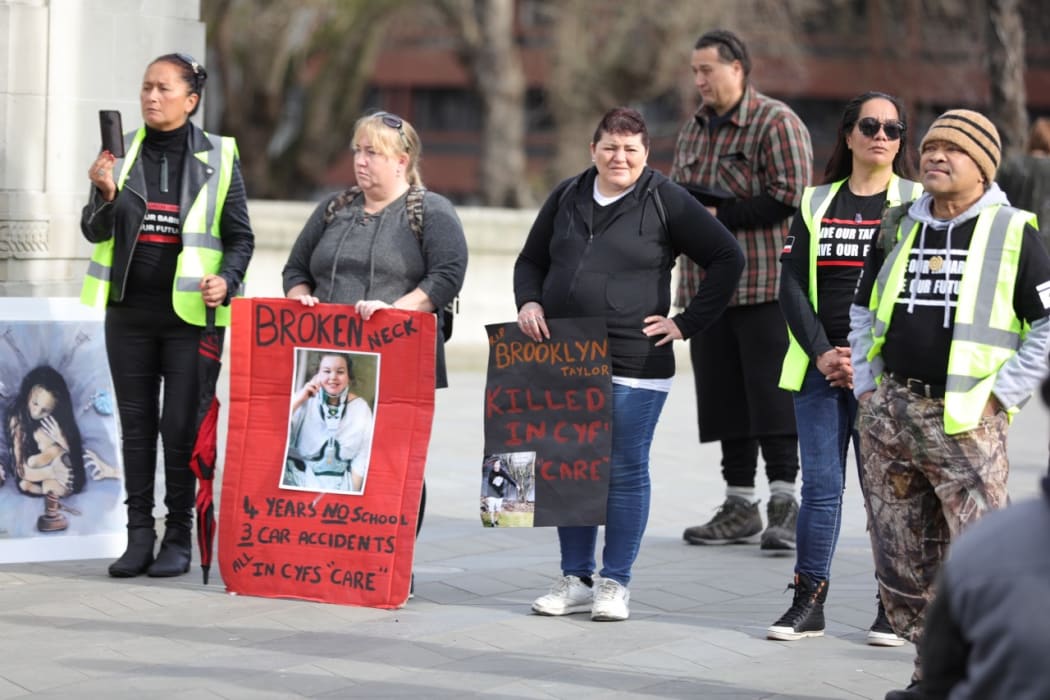 Oranga Tamariki protesters in Christchurch.