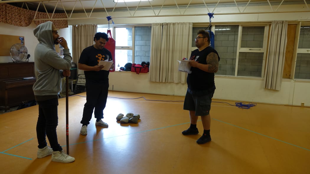 The Riverside Kings actors during rehearsal.