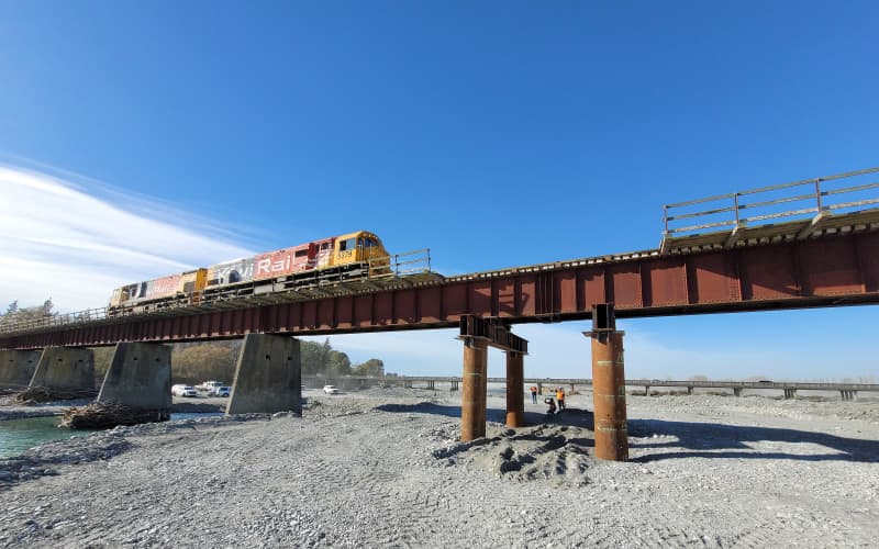 Rail bridge reopened after floods left it sagging | RNZ