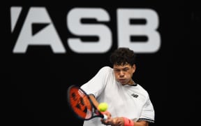 Ben Shelton of USA during Day 2 of the 2023 Men's ASB Classic.