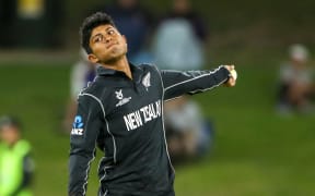 New Zealand's Rachin Ravindra at the Under 19 World Cup.