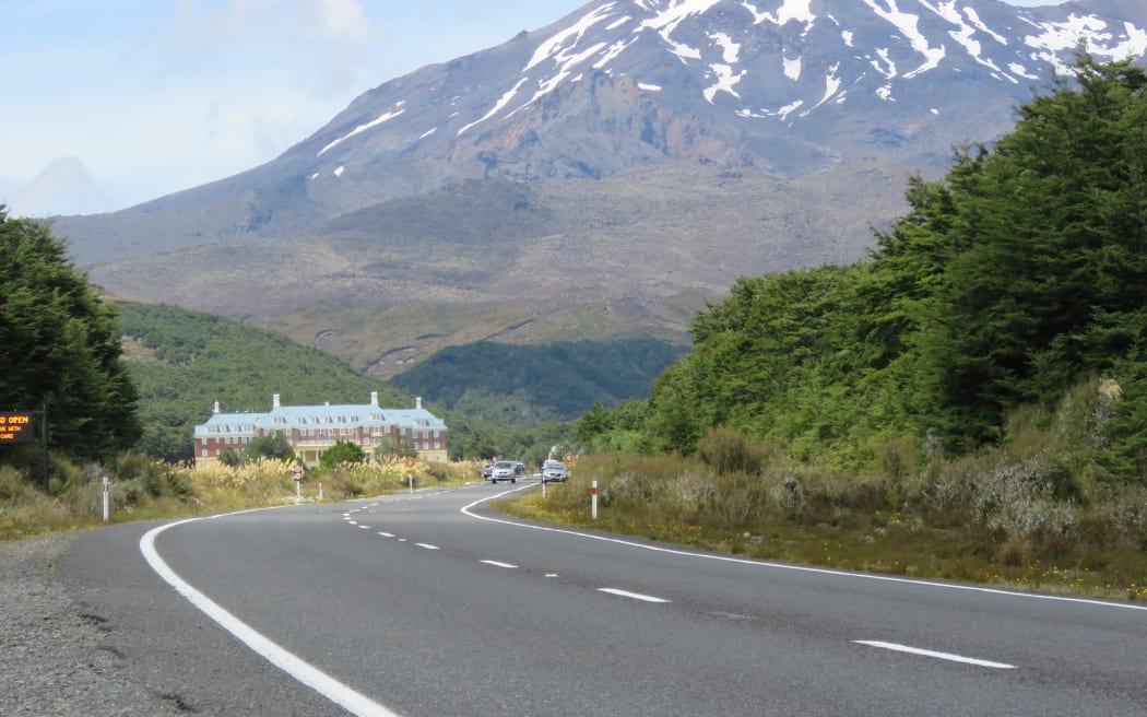 The approach to Grand Chateau Tongariro.