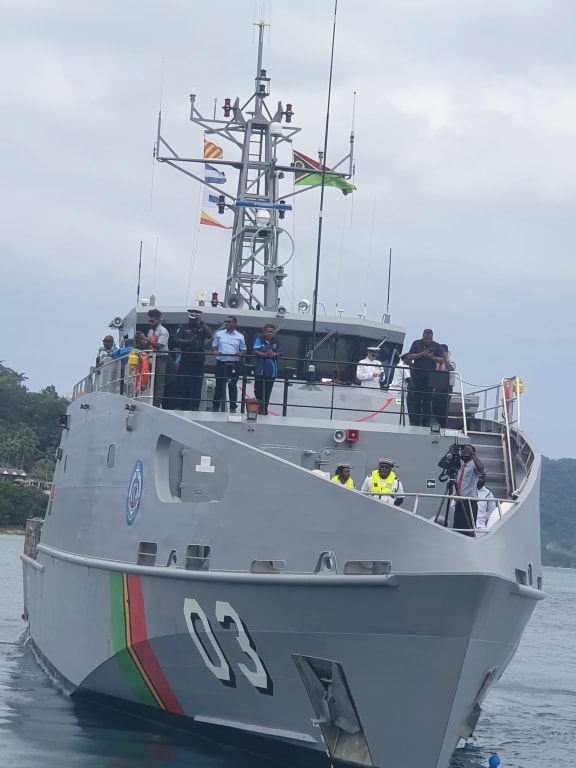 Vanuatu's new patrol boat RVS Takuare, September 2021.