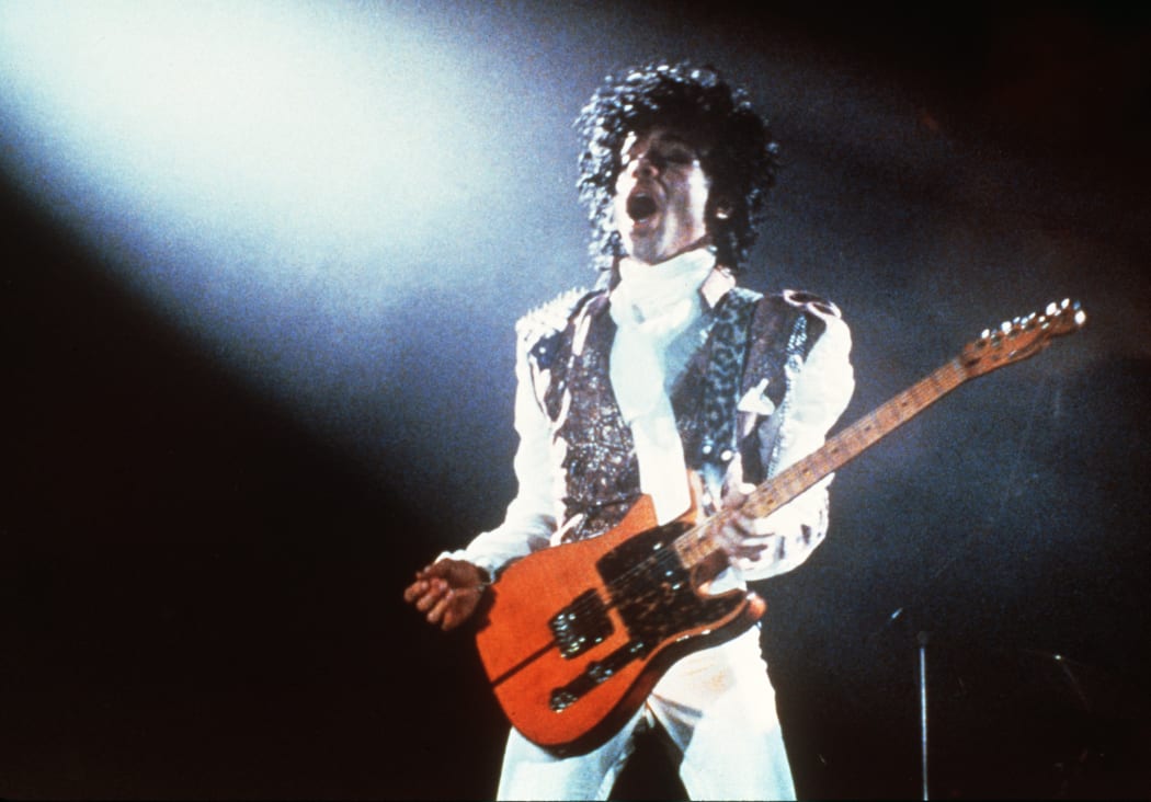 Prince in concert in Paris, 1985.