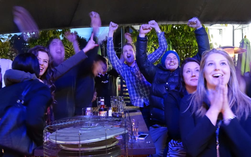Christchurch fans react at the final whistle.