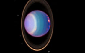 Planet Uranus, captured through the Hubble Space Telescope.