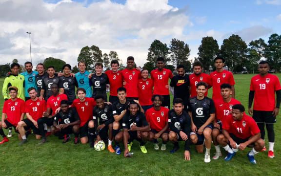 Manukau United, with Hone Fowler - standing 3rd from left