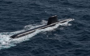 French navy nuclear attack submarine Suffren, a Barracuda class, pictured during tests in the Atlantic Sea on 5 July, 2020.