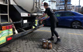 Water tanker in The Octagon, Dunedin city.