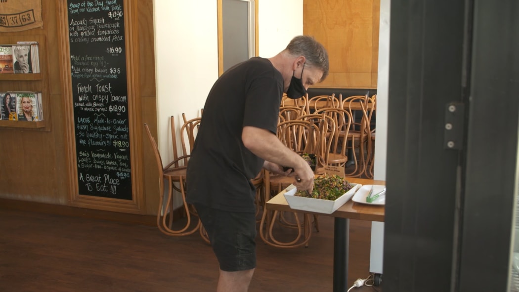 Leaf & Loaf cafe owner Stuart Wright says the traffic light signal system is confusing.