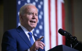US President Joe Biden speaks about his Investing in America agenda, at Gateway Technical College in Sturtevant, Wisconsin, on 8 May, 2024.