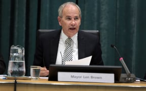 Auckland Council Meeting. Mayor Len Brown