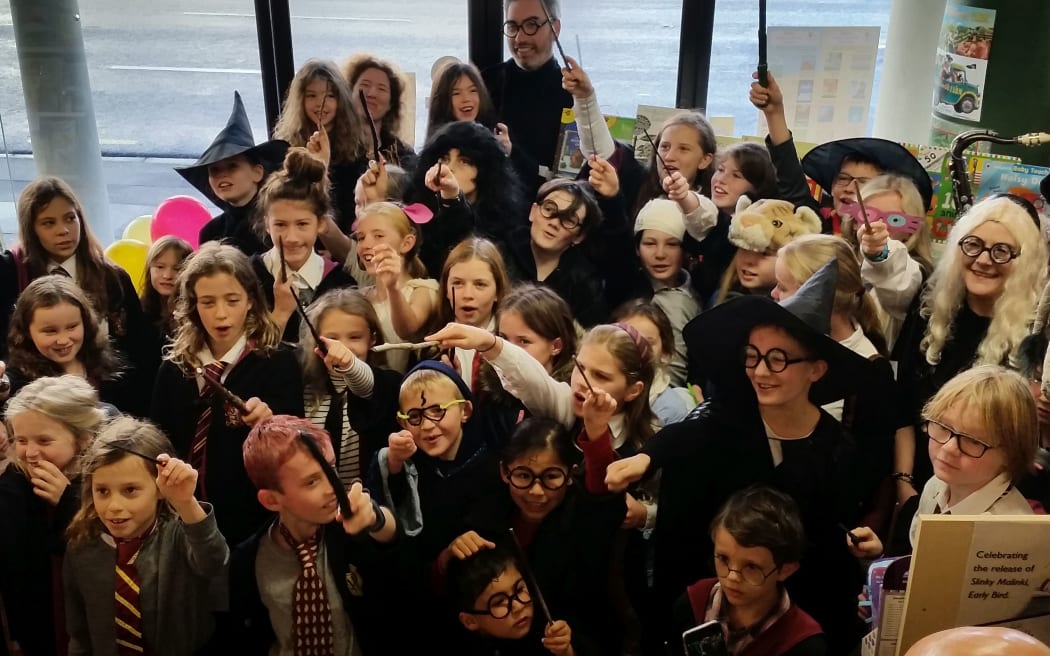 Young fans at the launch of the latest Harry Potter book.
