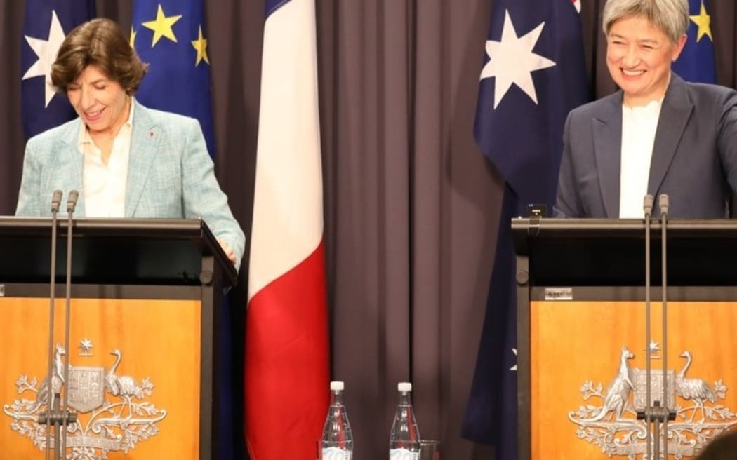 French Foreign Affairs minister Catherine Colonna and her Australian counterpart Penny Wong on Monday 4 December 2023.