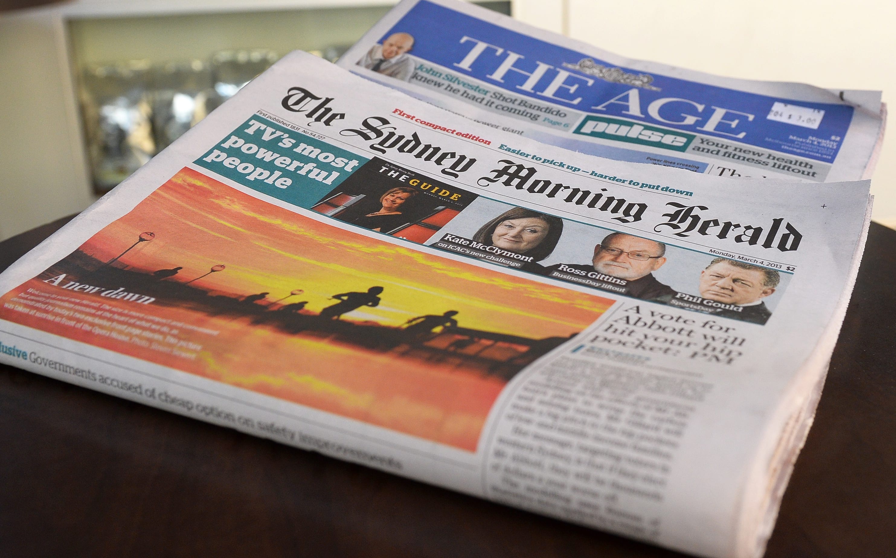 Fairfax titles The Age and Sydney Morning Herald.