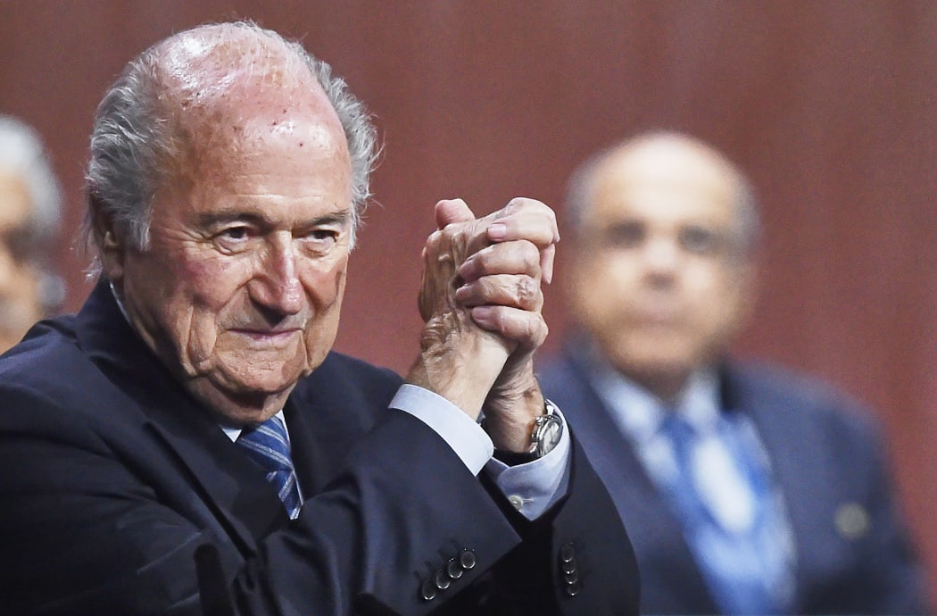 Sepp Blatter reacts after his re-election as president of FIFA in Zurich on 30 May (NZST).