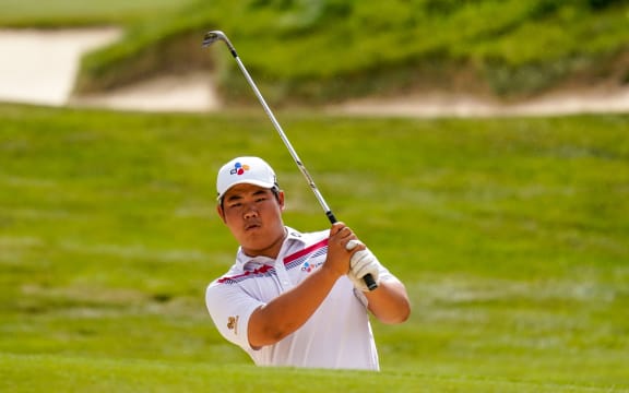 South Korean golfer Joohyung Kim at the NZ Open.