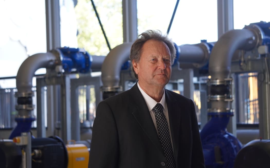 Director of major projects at Hastings District Council, Graeme Hansen, in the water treatment room at the Waiaroha facility in Hastings on 6 October 2023.