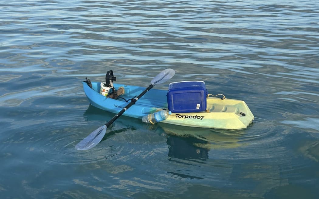 The kayak was found floating unattended in the Tamaki Strait between Omana Beach and Beachlands.