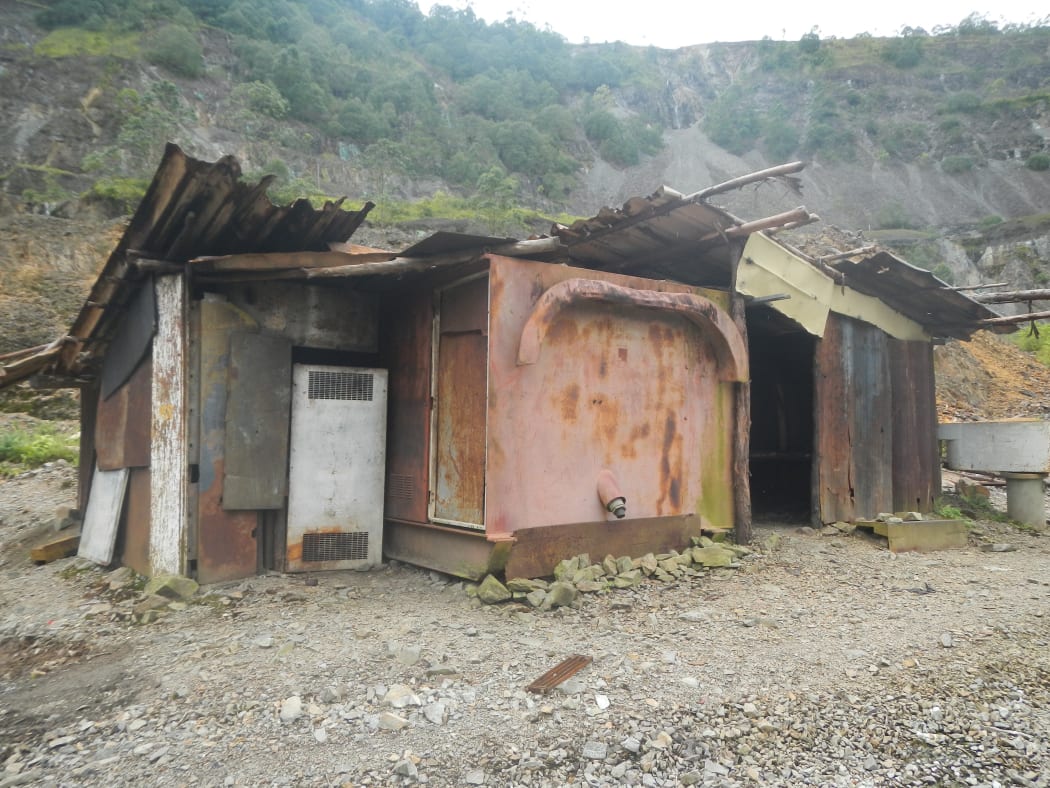 An abandoned building at Panguna mine site in Bougainville