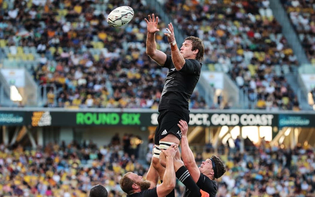 Ethan Blackadder.
All Blacks v Springboks. The Rugby Championship. 100th Rugby Union test match between New Zealand and South Africa. Townsville, Australia.