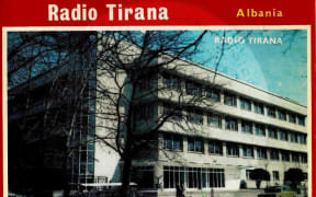 The studio centre at Radio Tirana, Albania, originally located on Rruga Ismail Qemali. This image was used on correspondence cards sent to listeners.