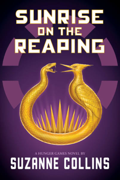 The book cover of Sunrise on the Reaping, by Suzanne Collins.