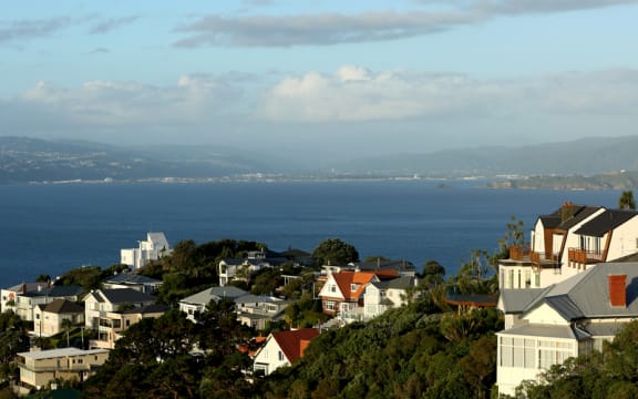 The view towards the Hutt Valley from the Wellington suburb of Roseneath.
