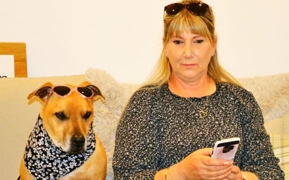 Tracey-Lee Maynard, founder of the Pet Eateries and Accommodation Facebook page, with her rescue dog Poppy.