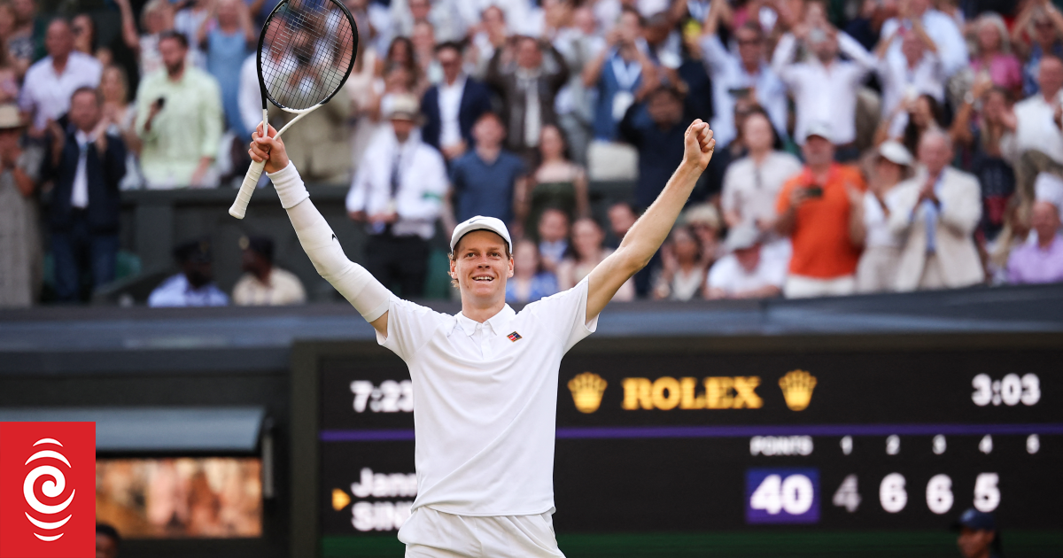 Sinner beats Alcaraz to win Wimbledon men #39 s title RNZ News Sinner beats Alcaraz to win Wimbledon men #39 s title RNZ News