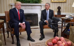 President-elect Donald Trump and President Barack Obama in the Oval office at The White House.