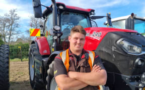Waikato man Daniel Reymer with his beloved Case IH Puma 240 CVX Drive at Fieldays in Waikato on 16 June, 2023.