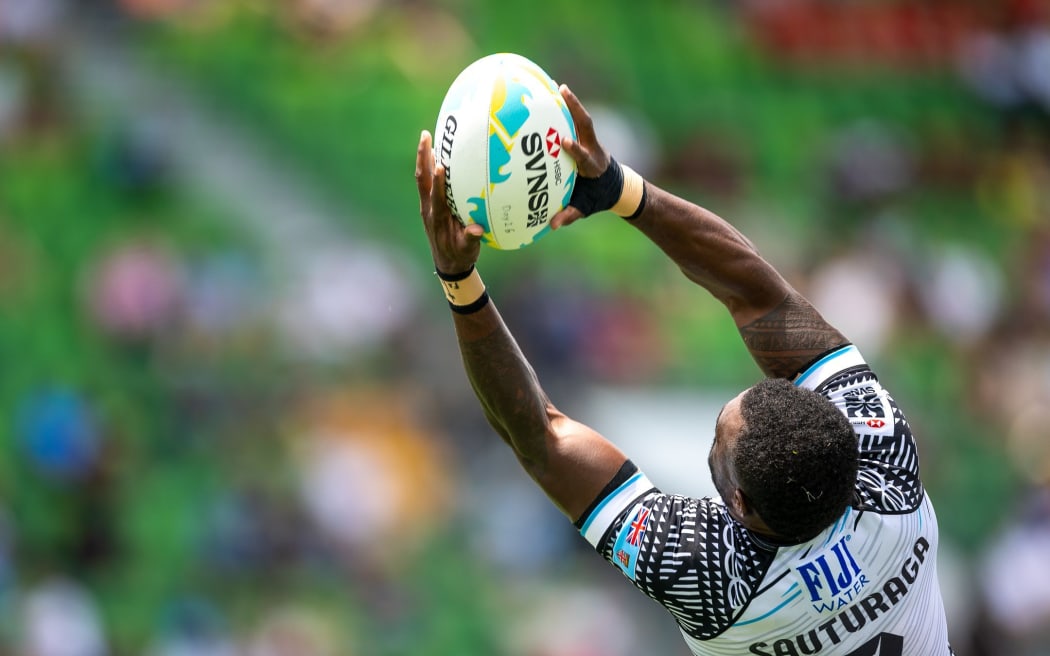 PERTH, AUS - January 25: Fiji beat New Zealand 33–5 in a men's Pool C match at the 2025 HSBC SVNS Perth at HBF Park on January 25, 2025 in Perth, Australia. (Photo by Alex Ho / World Rugby)