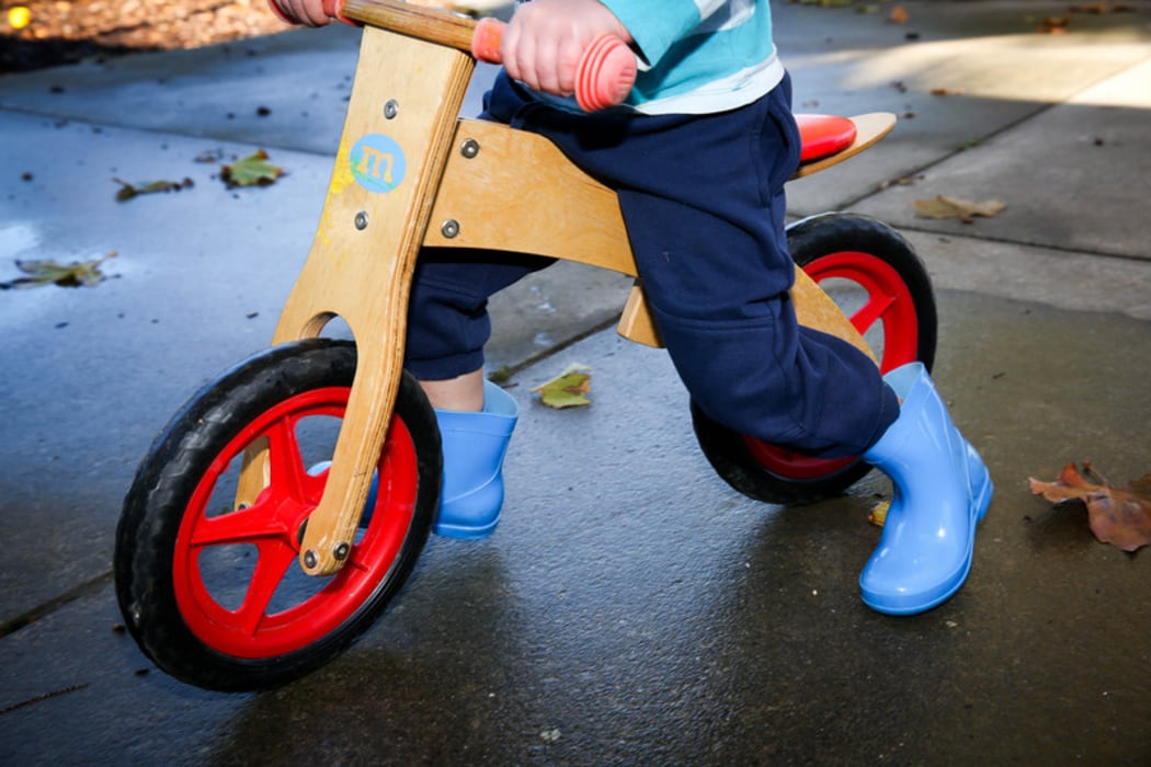 Preschooler on bike.