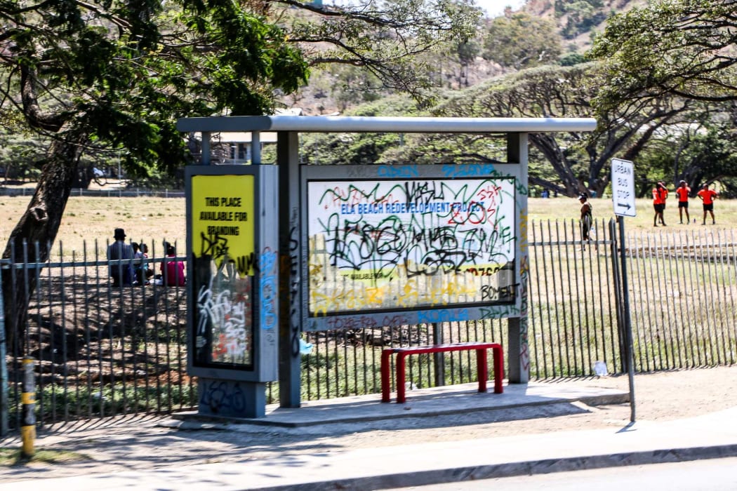 Port Moresby bus stop August 2018