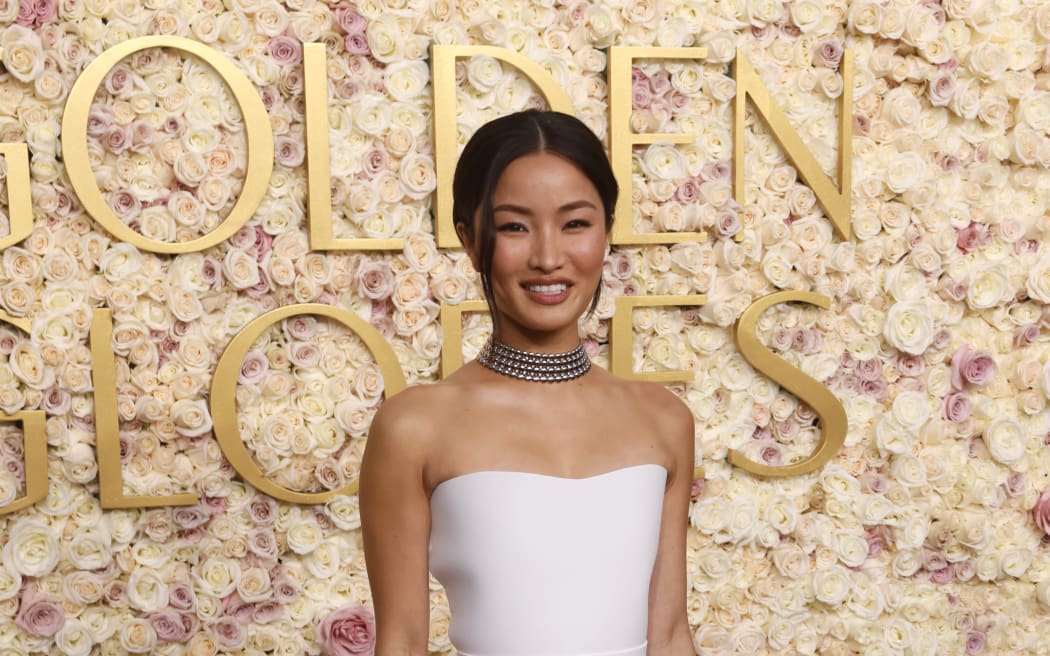 Japanese actress Anna Sawai arrives for the 82nd annual Golden Globe Awards at the Beverly Hilton hotel in Beverly Hills, California, on January 5, 2025.