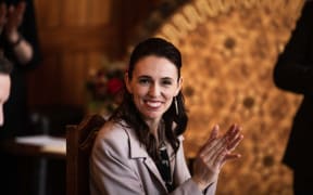 Jacinda Ardern at the swearing in of new minister Kieran McAnulty
