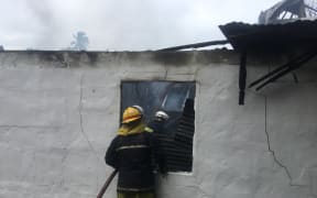 The aftermath of the Raro Mart fire in Rarotonga, Cook Islands