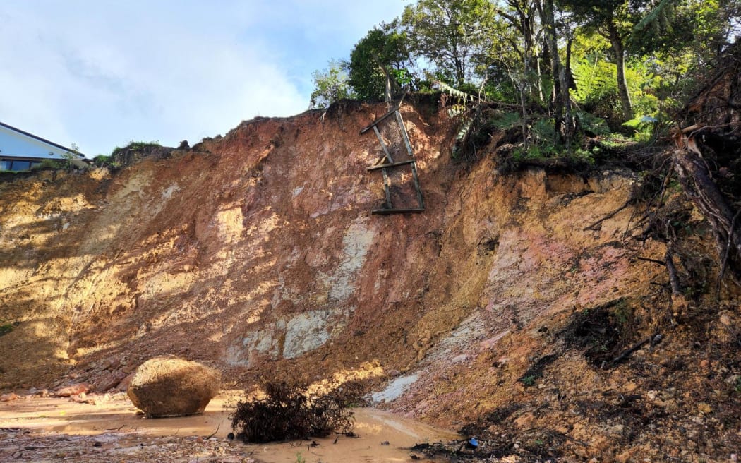 Slips on the road to Abbey Caves after a Whangārei Boys' High School pupil died in them on Tuesday 9 May 2023.